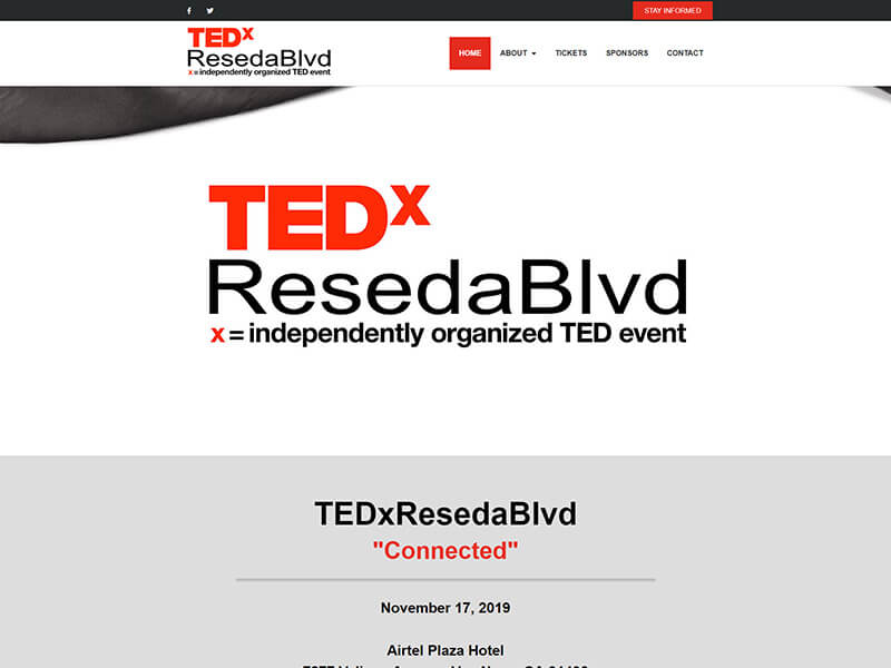 TEDx Reseda Blvd website built by Invouq
